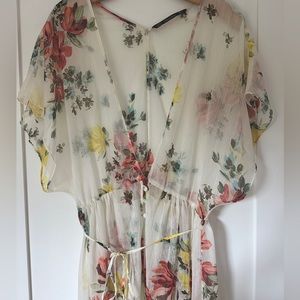 Zara: Small: Floral Sheer Maxi Dress